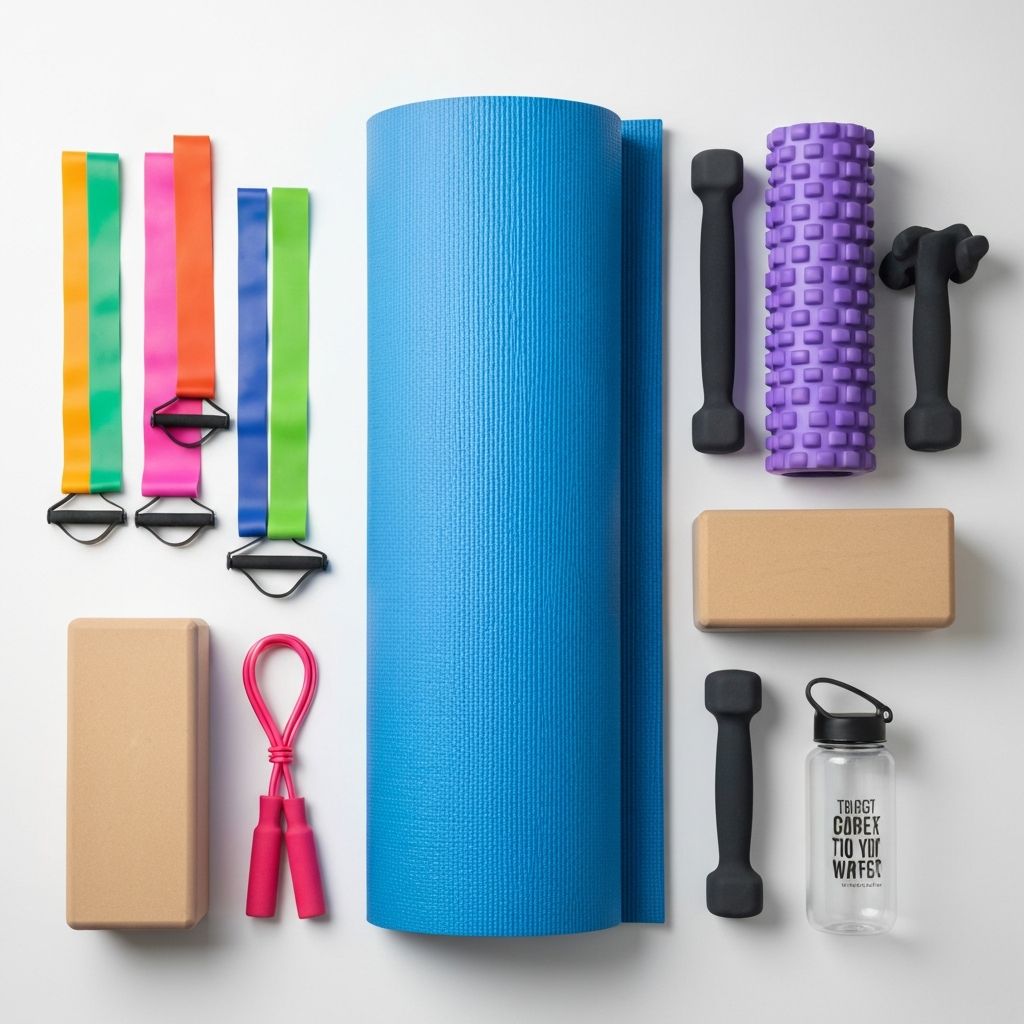 Różne typy akcesoriów fitness